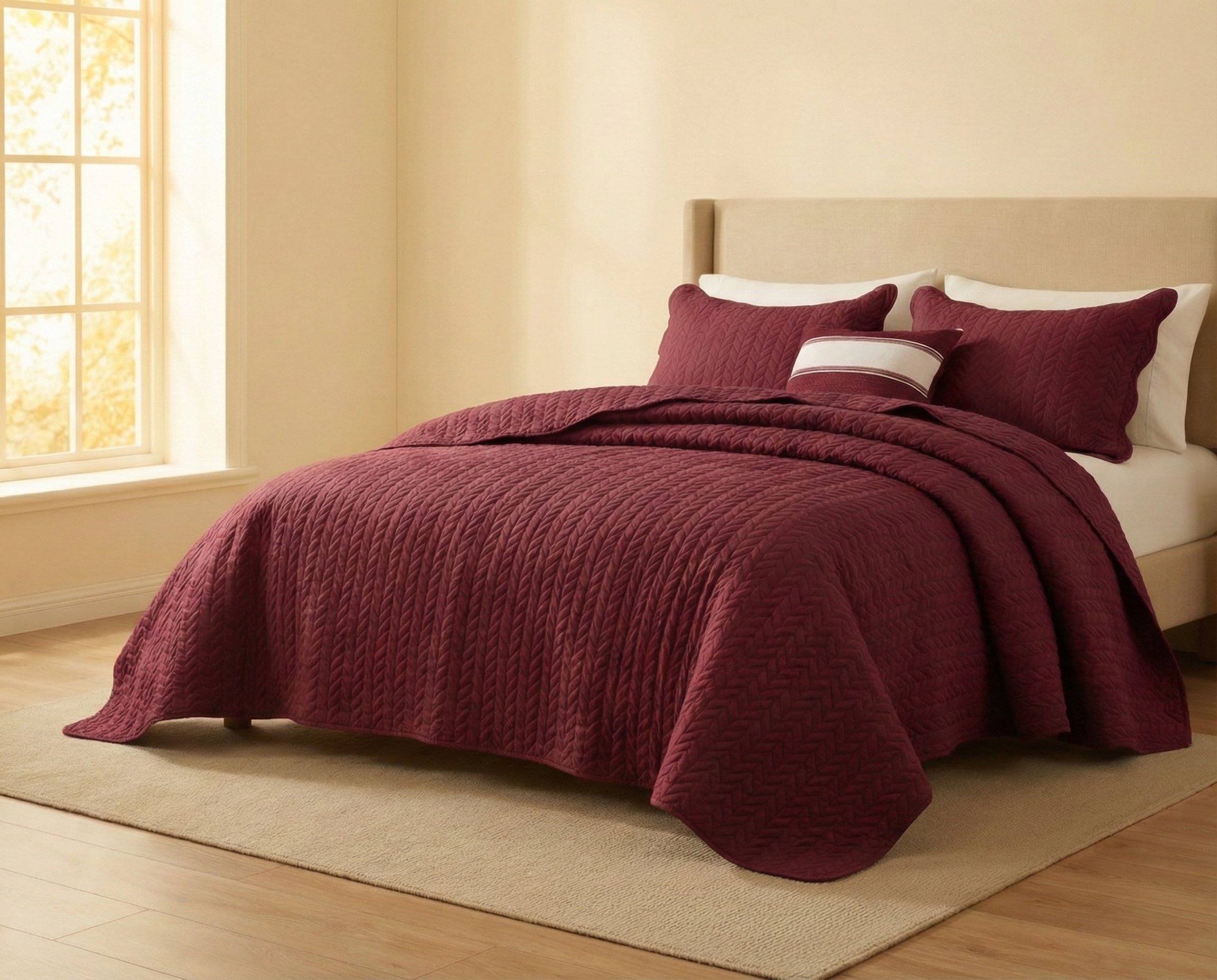 Burgundy-red-bedsheet-by-luxecotton