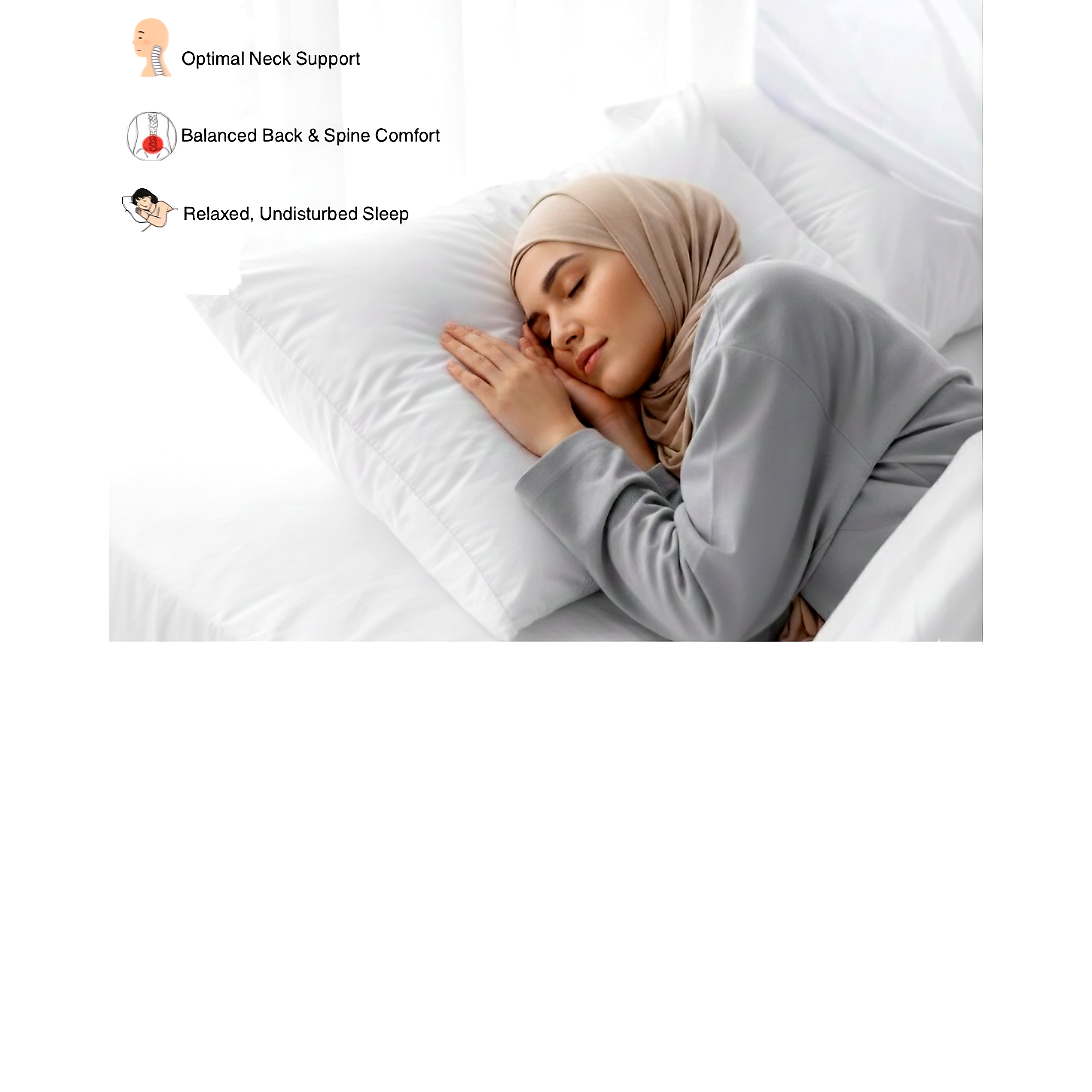 LuxeCotton Premium Hollow Fiber Pillow — Soft & Supportive | Buy Online in Pakistan